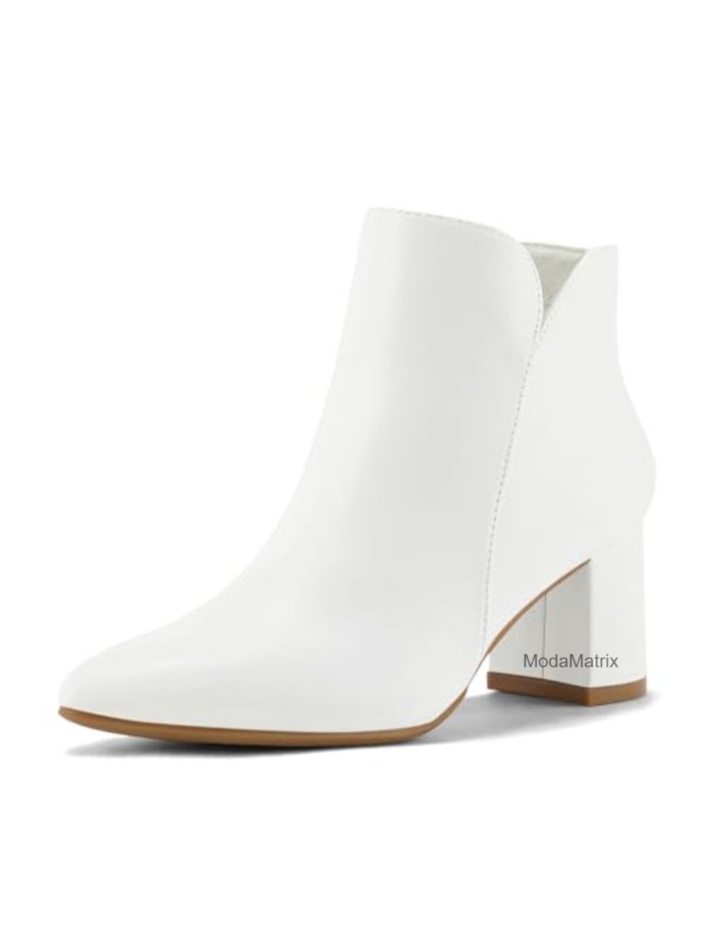 Women's Ankle Boots Chunky Block Heel Pointed Toe Side Zip Dressy Booties